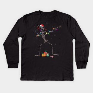 Dabbing Christmas Siren Head Kids Long Sleeve T-Shirt